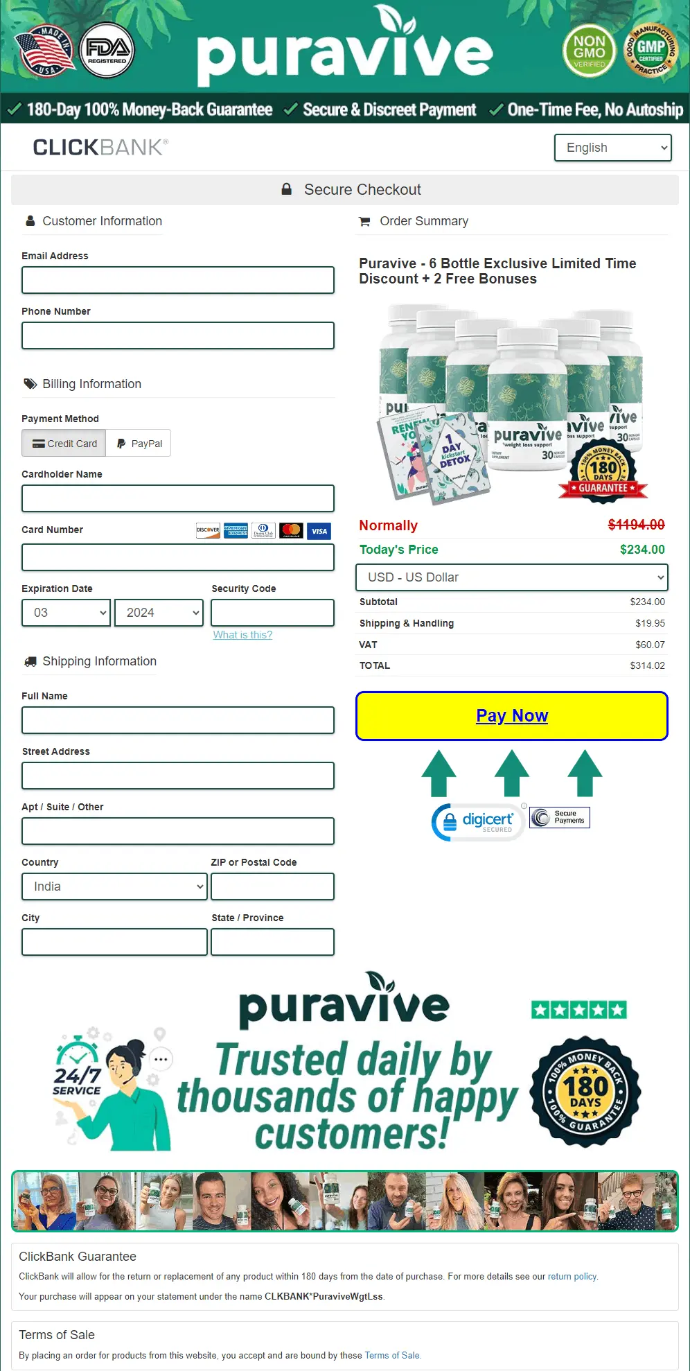 puravive buy page